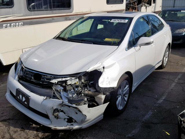 JTHBB1BA8A2024923 - 2010 LEXUS HS 250H WHITE photo 2