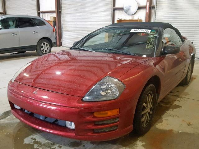 4A3AE35G11E001186 - 2001 MITSUBISHI ECLIPSE SP MAROON photo 2