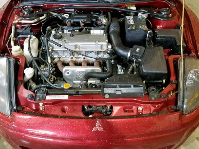 4A3AE35G11E001186 - 2001 MITSUBISHI ECLIPSE SP MAROON photo 7