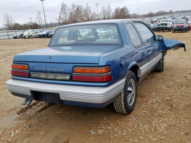 1G2NE14D3KC749052 - 1989 PONTIAC GRAND AM L BLUE photo 4