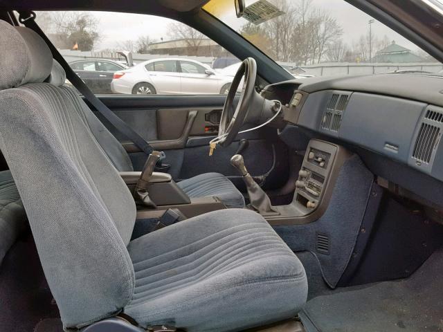 1G2NE14D3KC749052 - 1989 PONTIAC GRAND AM L BLUE photo 5