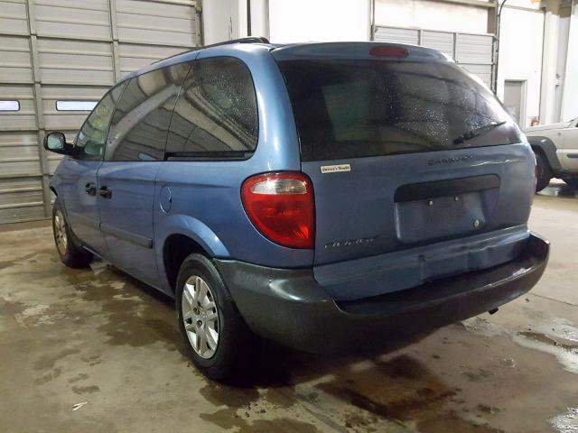 1D4GP25R67B186559 - 2007 DODGE CARAVAN SE BLUE photo 3