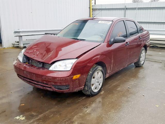 1FAFP34N76W163964 - 2006 FORD FOCUS ZX4 BURGUNDY photo 2