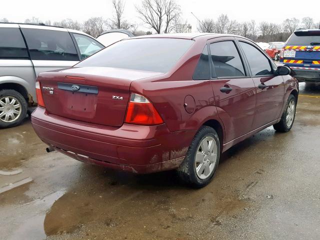 1FAFP34N76W163964 - 2006 FORD FOCUS ZX4 BURGUNDY photo 4