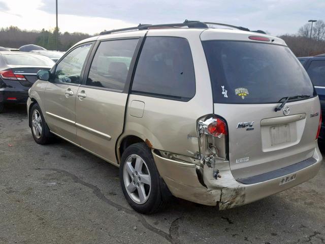 JM3LW28J120321303 - 2002 MAZDA MPV WAGON TAN photo 3