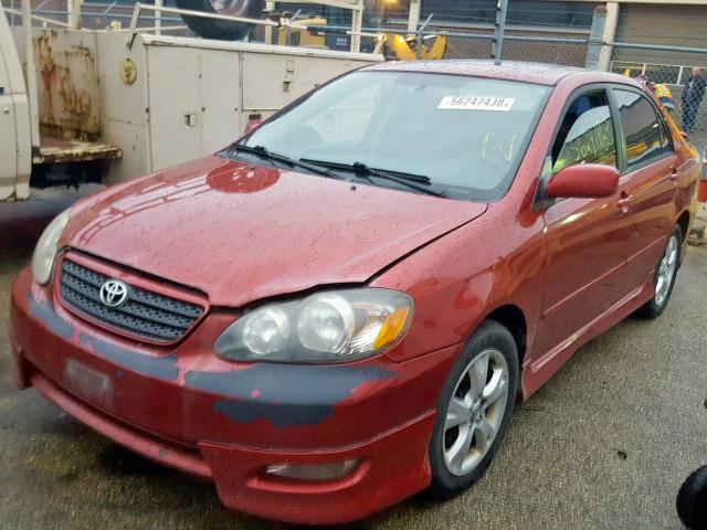 2T1BY32E85C414524 - 2005 TOYOTA COROLLA XR RED photo 2