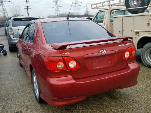 2T1BY32E85C414524 - 2005 TOYOTA COROLLA XR RED photo 3