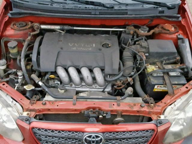 2T1BY32E85C414524 - 2005 TOYOTA COROLLA XR RED photo 7