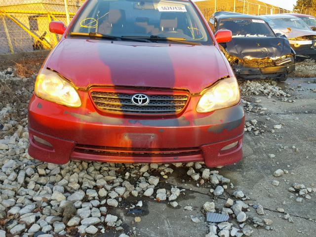 2T1BY32E85C414524 - 2005 TOYOTA COROLLA XR RED photo 9