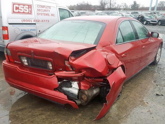 1LNHM86S65Y626610 - 2005 LINCOLN LS RED photo 4