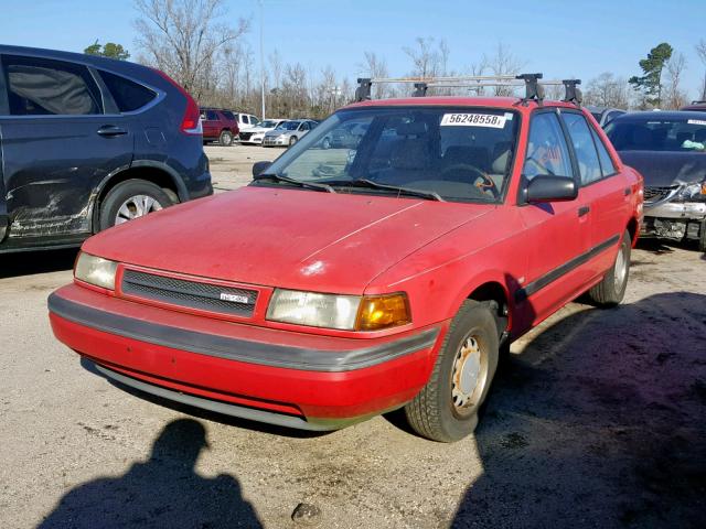 JM1BG2241L0126405 - 1990 MAZDA PROTEGE SE RED photo 2