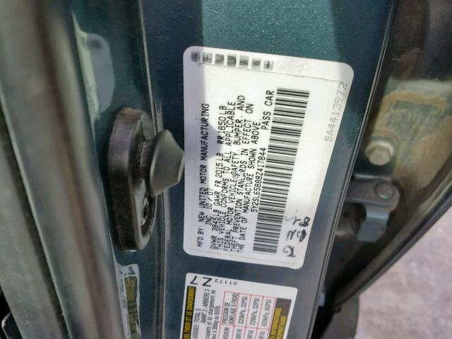 5Y2SL65888Z417844 - 2008 PONTIAC VIBE GRAY photo 10