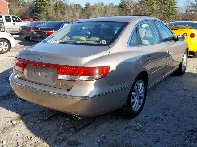 KMHFC46F06A095940 - 2006 HYUNDAI AZERA SE TAN photo 4