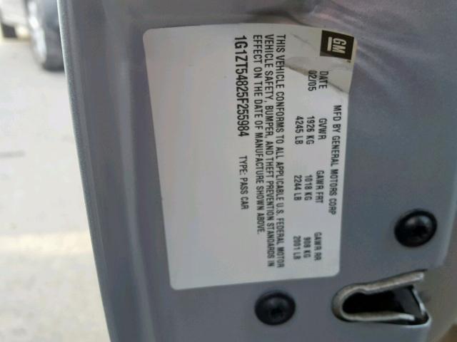 1G1ZT54825F255984 - 2005 CHEVROLET MALIBU LS Күміс фото 10