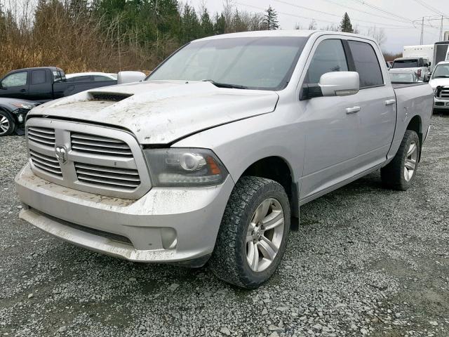 1C6RR7MT2DS583943 - 2013 RAM 1500 SPORT SILVER photo 2