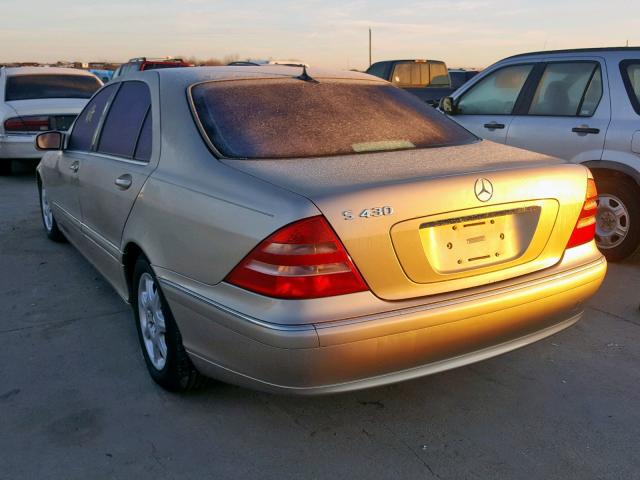 WDBNG70J92A295405 - 2002 MERCEDES-BENZ S 430 GOLD photo 3