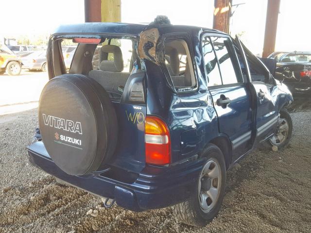 2S3TD52V626108223 - 2002 SUZUKI VITARA JLX BLUE photo 4