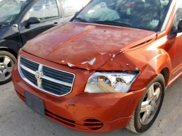 1B3HB48B58D646215 - 2008 DODGE CALIBER SX ORANGE photo 9