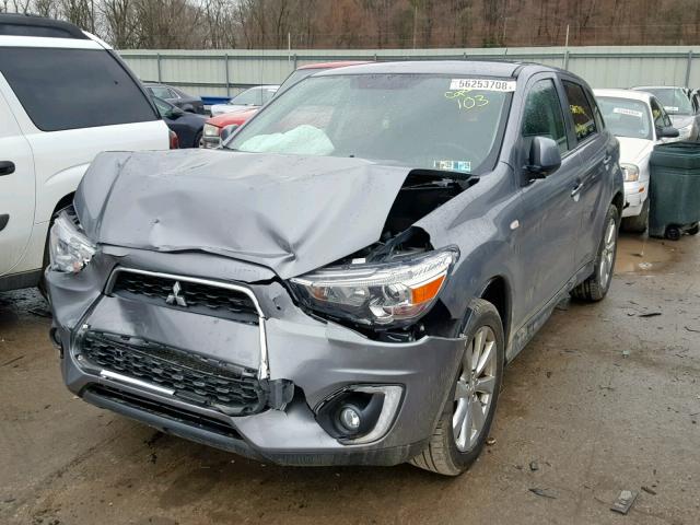 4A4AR4AU6FE055527 - 2015 MITSUBISHI OUTLANDER GRAY photo 2