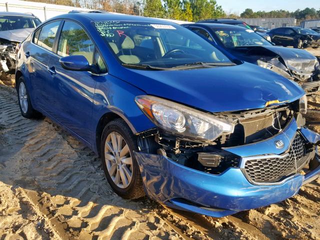 KNAFX4A8XE5050865 - 2014 KIA FORTE EX BLUE photo 1