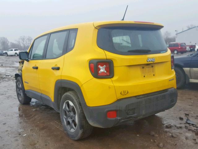 ZACCJAAW7GPC55106 - 2016 JEEP RENEGADE S 黄色 照片 3