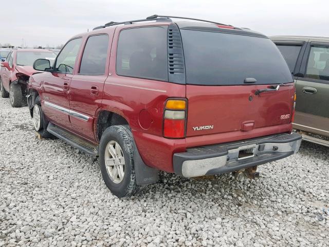 1GKEK13T85J247137 - 2005 GMC YUKON MAROON photo 3