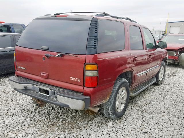 1GKEK13T85J247137 - 2005 GMC YUKON MAROON photo 4