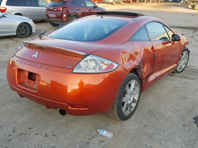 4A3AK64FX7E069126 - 2007 MITSUBISHI ECLIPSE ES ORANGE photo 4