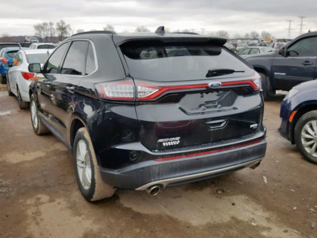 2FMTK4J82FBB56904 - 2015 FORD EDGE SEL BLACK photo 3