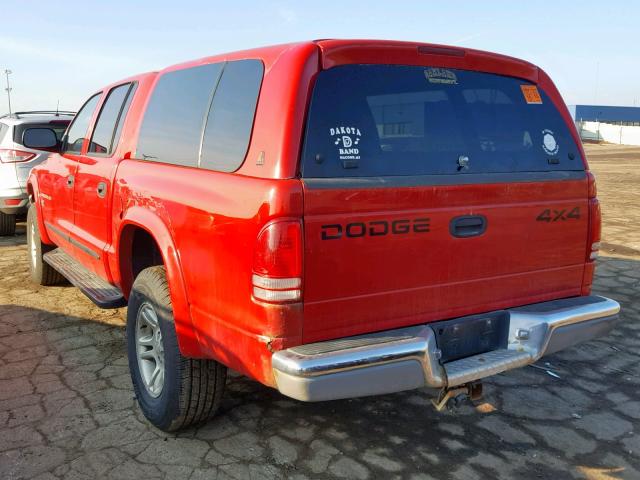 1B7HG2AN81S246093 - 2001 DODGE DAKOTA QUA RED photo 3