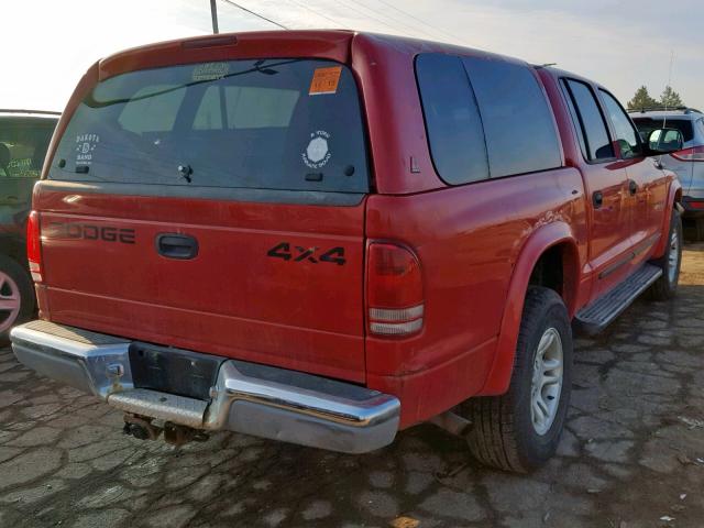 1B7HG2AN81S246093 - 2001 DODGE DAKOTA QUA RED photo 4