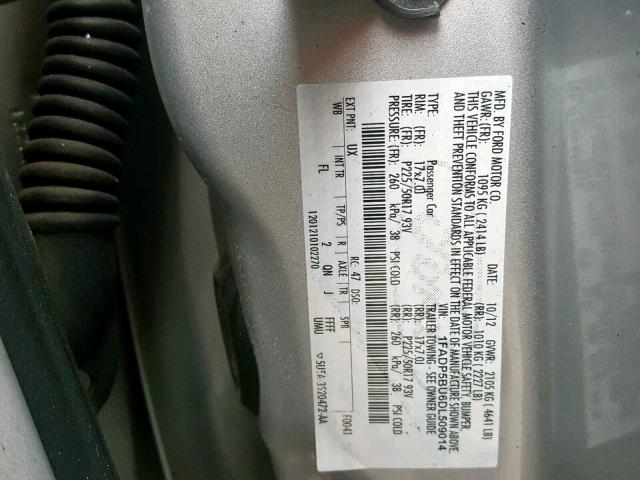 1FADP5BU6DL509014 - 2013 FORD C-MAX SEL SILVER photo 10