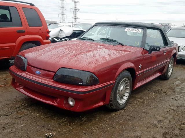 1FABP44A4JF191862 - 1988 FORD MUSTANG LX RED photo 2
