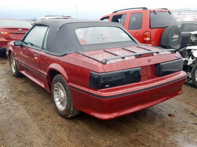 1FABP44A4JF191862 - 1988 FORD MUSTANG LX RED photo 3