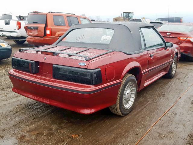 1FABP44A4JF191862 - 1988 FORD MUSTANG LX RED photo 4
