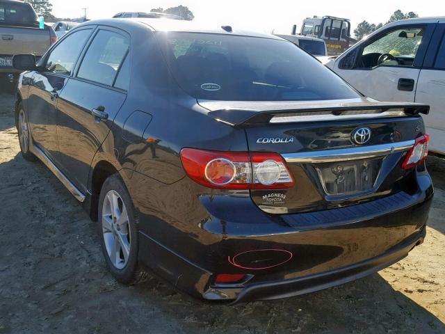 5YFBU4EE3CP069252 - 2012 TOYOTA COROLLA BA BLACK photo 3