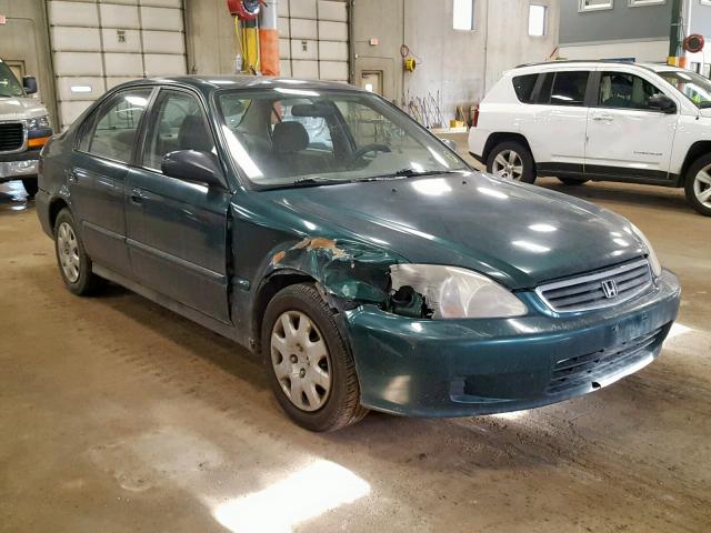 2HGEJ661XYH510032 - 2000 HONDA CIVIC BASE GREEN photo 1