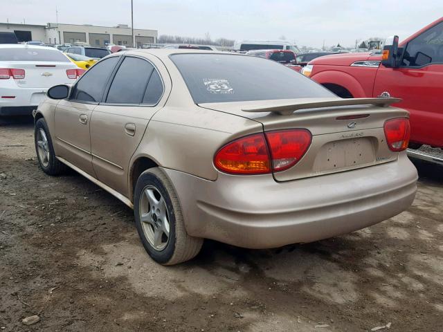 1G3NL52E11C100532 - 2001 OLDSMOBILE ALERO GL GOLD photo 3