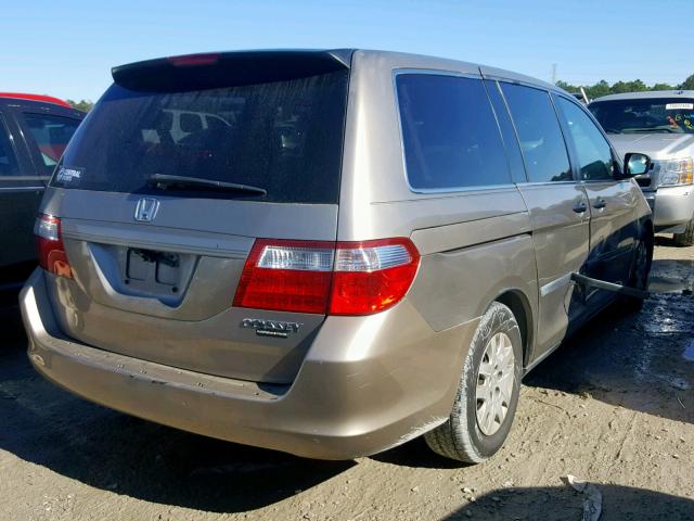 5FNRL38285B078721 - 2005 HONDA ODYSSEY LX TAN photo 4