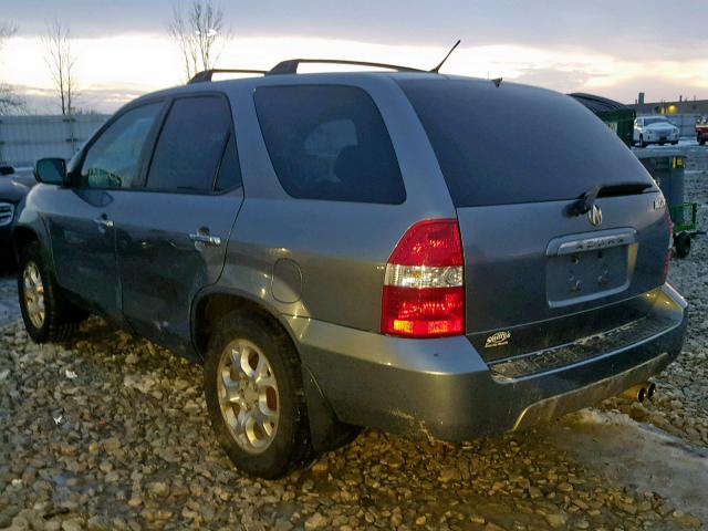 2HNYD18842H504549 - 2002 ACURA MDX TOURIN GRAY photo 3