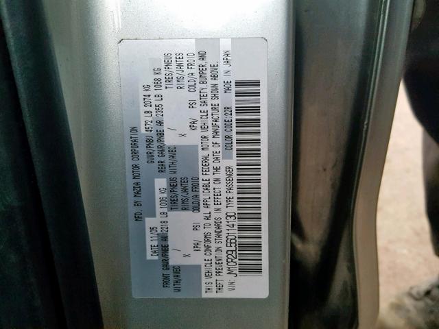 JM1CR29L560114130 - 2006 MAZDA 5 SILVER photo 10