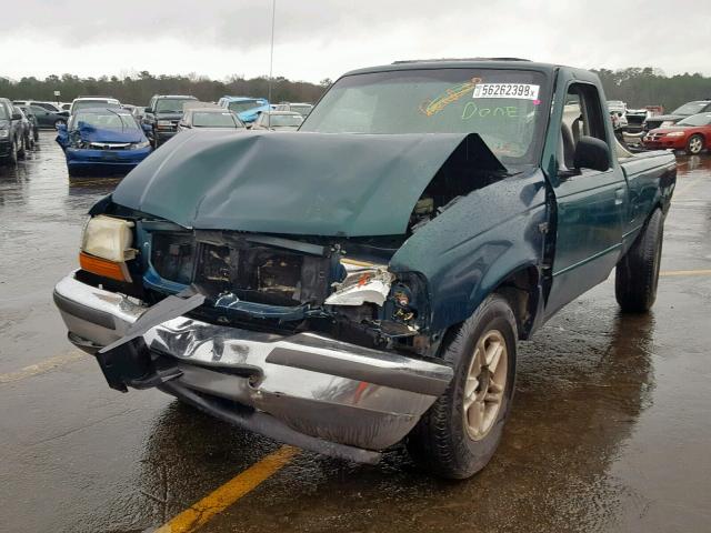 1FTYR10C8WPA98493 - 1998 FORD RANGER GREEN photo 2