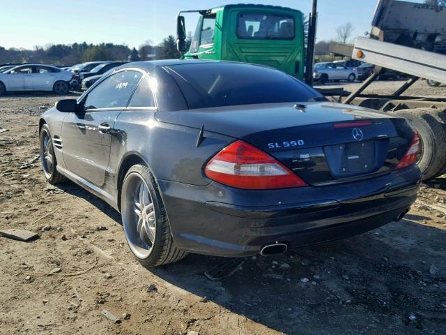 WDBSK71F07F130140 - 2007 MERCEDES-BENZ SL 550 BLACK photo 3