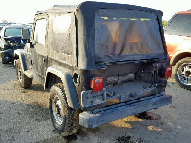 1J4FA29P71P314752 - 2001 JEEP WRANGLER / BLACK photo 3