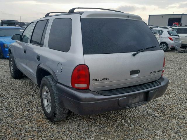 1B4HR38N82F191514 - 2002 DODGE DURANGO SP SILVER photo 3