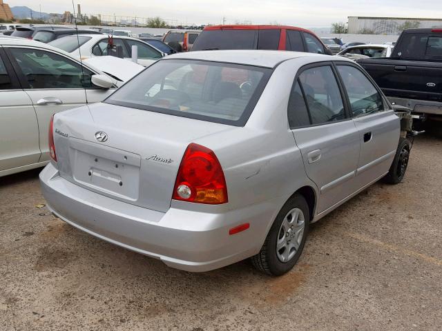 KMHCG45C63U480802 - 2003 HYUNDAI ACCENT GL SILVER photo 4