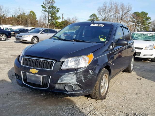 KL1TD66E29B650660 - 2009 CHEVROLET AVEO LS BLACK photo 2