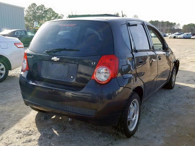 KL1TD66E29B650660 - 2009 CHEVROLET AVEO LS BLACK photo 4