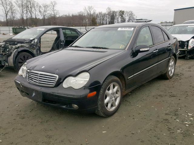 WDBRF61J24E018877 - 2004 MERCEDES-BENZ C 240 BLACK photo 2