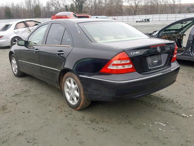 WDBRF61J24E018877 - 2004 MERCEDES-BENZ C 240 BLACK photo 3